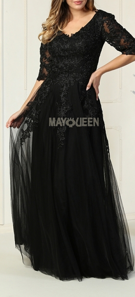 Dresses & Skirts - Black plus size formal evening wedding bridesmaid mother of the bride dress